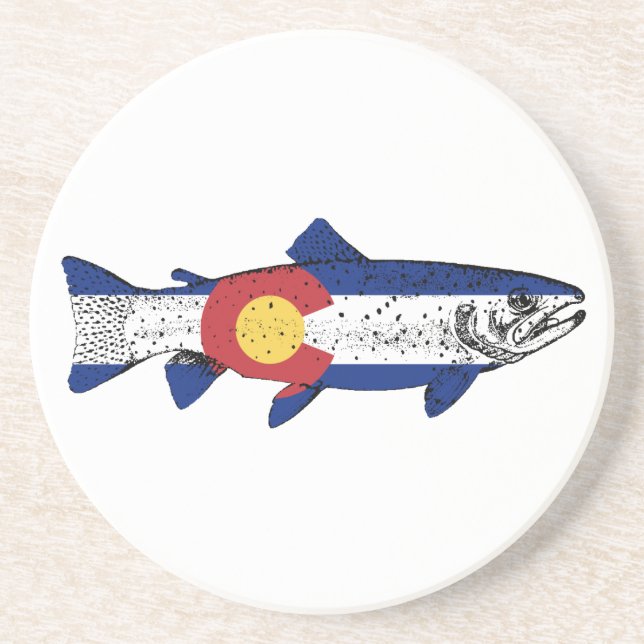 Posavasos De Arenisca Fish Colorado (Frente)