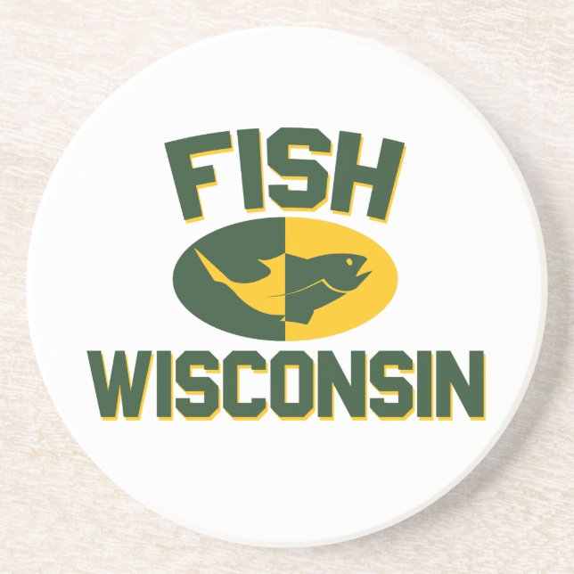 Posavasos De Arenisca Fish Wisconsin (Frente)