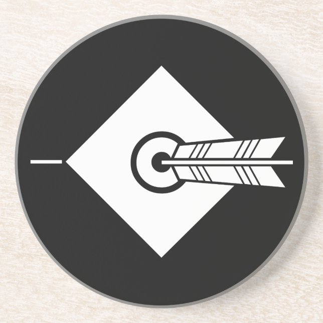 Posavasos De Arenisca flecha que da en el blanco (Frente)