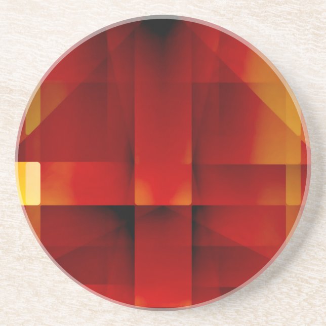 Posavasos De Arenisca Flechas rojas abstractas (Frente)