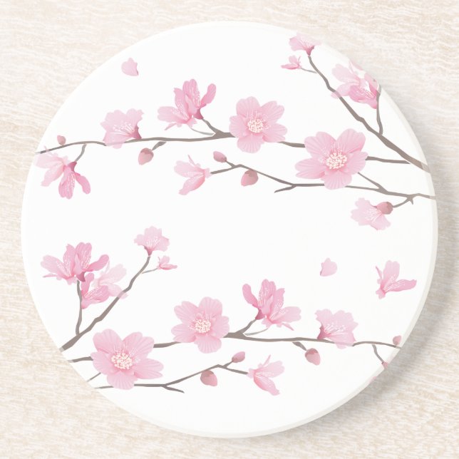 Posavasos De Arenisca Flor de cerezo - Fondo transparente (Frente)