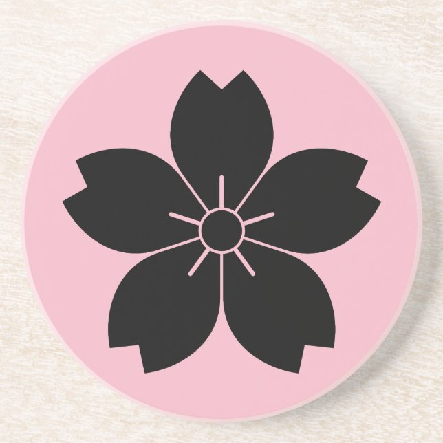 Posavasos De Arenisca Flor de cerezo silvestre (Frente)