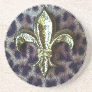 Posavasos De Arenisca Flor de lis en el práctico de costa del leopardo