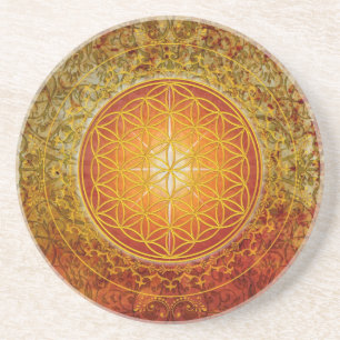 Posavasos De Arenisca Flor de vida - Ornamento III