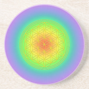 Posavasos De Arenisca Flor la vida Chakra 1