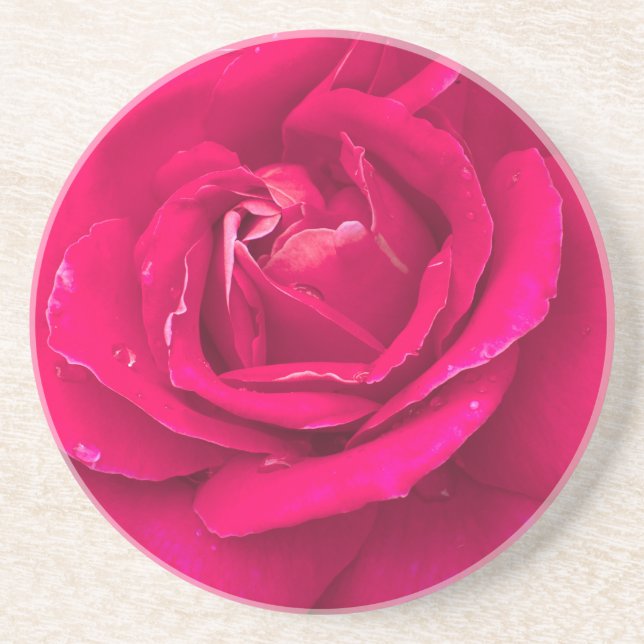 Posavasos De Arenisca flor Rosa (Frente)