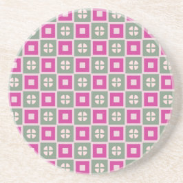 Posavasos de arenisca floral en caja verde y magen