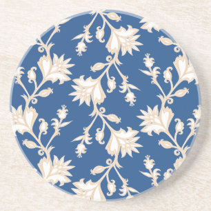 Posavasos De Arenisca Floral victoriana crema y blanca