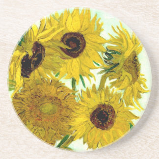 Posavasos De Arenisca Florero con doce girasoles, Bello Artes de Van