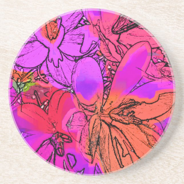POSAVASOS DE ARENISCA FLORES (Frente)