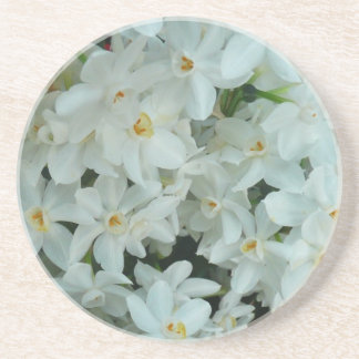 Posavasos De Arenisca Flores blancas de arcissus paperblancas