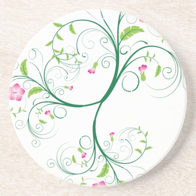 Posavasos De Arenisca Flores De Rato (Frente)