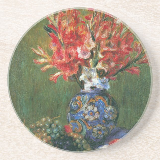 Posavasos De Arenisca Flores de vida y fruta de Pierre Renoir (Frente)