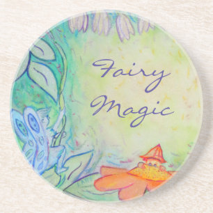 Posavasos De Arenisca Flores Flower Fairies Jardín Arte Personalizado Be