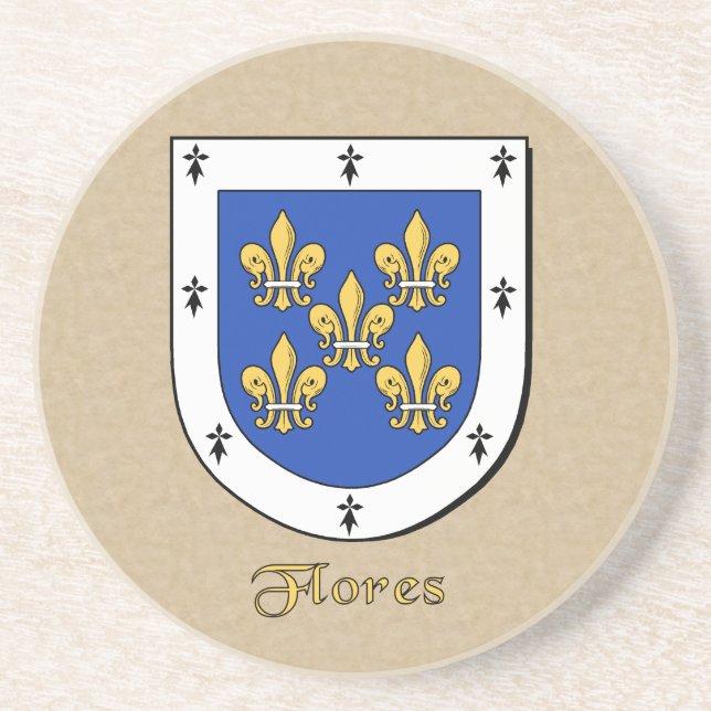 Posavasos De Arenisca Flores Heraldic Shield (Frente)