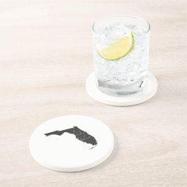 Posavasos De Arenisca Florida Me Gusta Aquí Silhouette Black