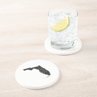 Posavasos De Arenisca Florida Me Gusta Aquí Silhouette Black