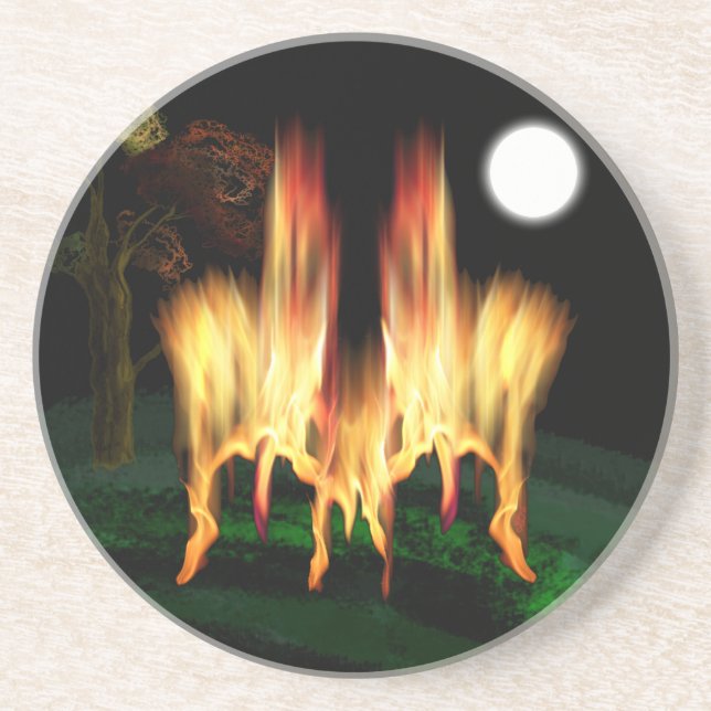 Posavasos De Arenisca Flota de fuego (Frente)