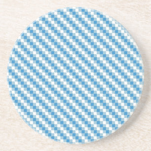 Posavasos De Arenisca fondo Azul-blanco de los cuadrados