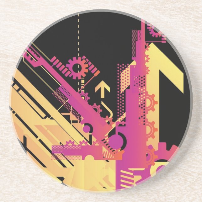 Posavasos De Arenisca Fondo de semitono técnico 7 (Frente)