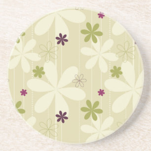 Posavasos De Arenisca Fondo floral retro