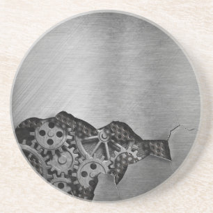 Posavasos De Arenisca Fondo metalizado con daño mecánico