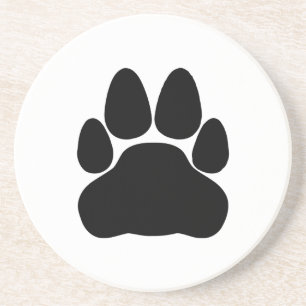 Posavasos De Arenisca Forma de Huella de Pata de Gato Negro