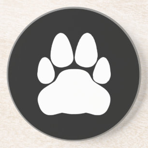 Posavasos De Arenisca Forma de impresión de la página de gato blanca