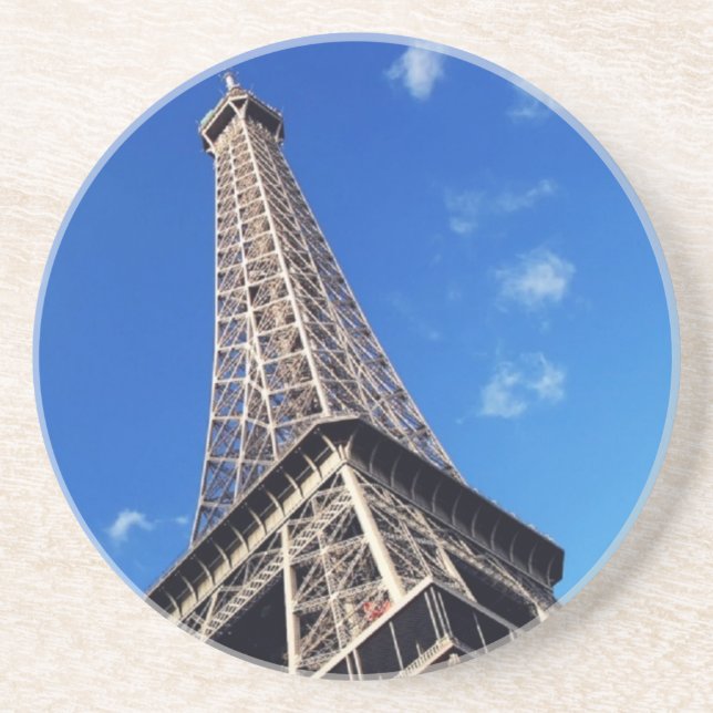 Posavasos De Arenisca Fotografía de viajes de la Torre Eiffel Francia (Frente)