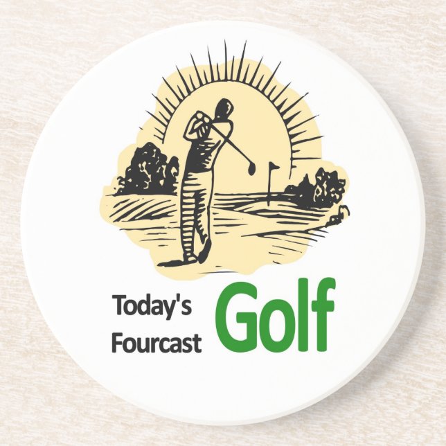 Posavasos De Arenisca Fourcast de hoy "golf " (Frente)