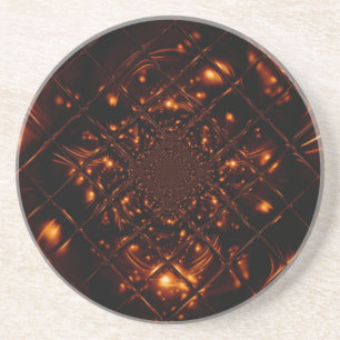 Posavasos de Arenisca Fractal de Vidrio de Fuego A