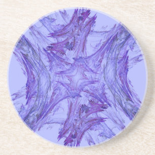 Posavasos De Arenisca Fractal Frost Series-3—Púrpura—1 de