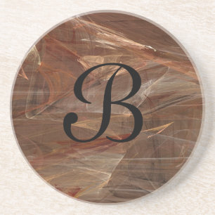 Posavasos De Arenisca Fractal Grunge Series-13—Brn coaster—1 de