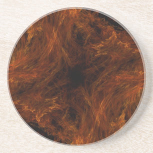 Posavasos De Arenisca Fractal Marble Grunge Series-15: Orng Coaster 1 de
