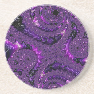Posavasos De Arenisca Fractal púrpura