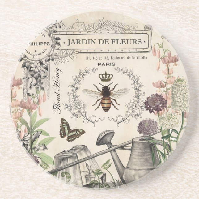 POSAVASOS DE ARENISCA FRANCÉS BEE GARDEN (Frente)