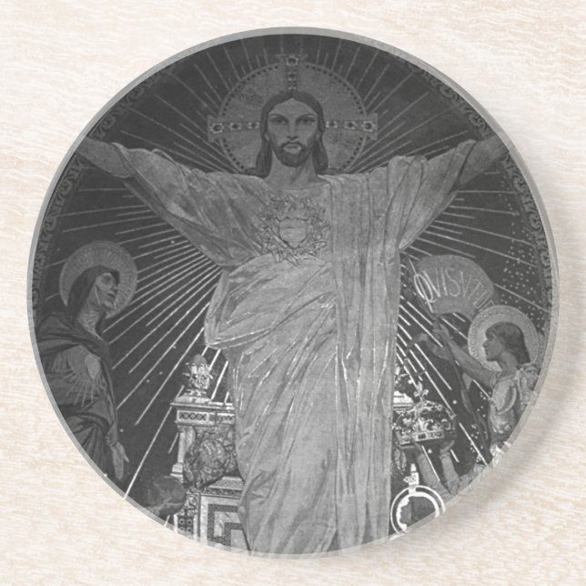 Posavasos De Arenisca Francia París Principal mosaico Sagrado Corazón je (Frente)