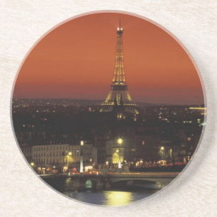 Posavasos De Arenisca Francia, París Vista al atardecer de la Torre Eiff