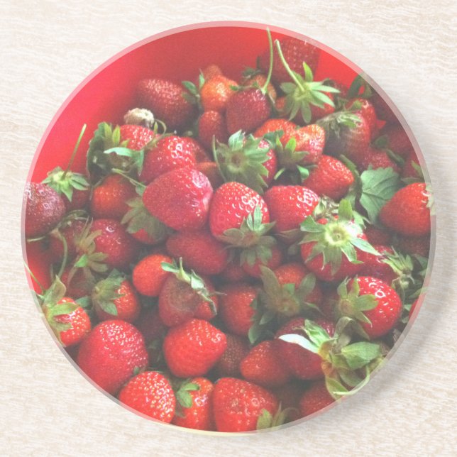 Posavasos De Arenisca Fresas (Frente)