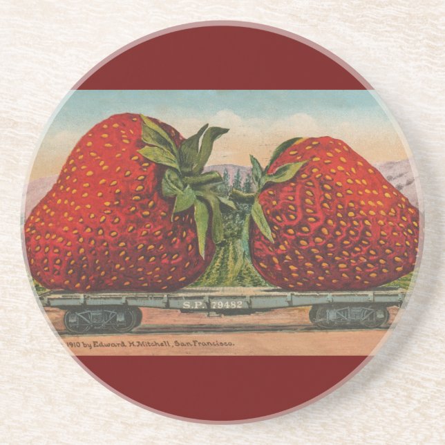Posavasos De Arenisca Fresas Gigante Fruto de la Antigüedad (Frente)