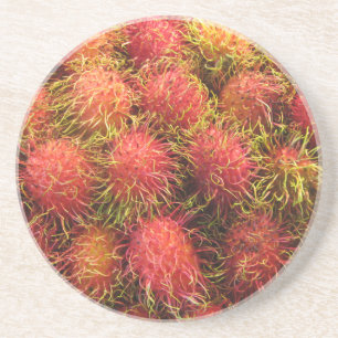 Posavasos De Arenisca Fruta tropical de Rambutan