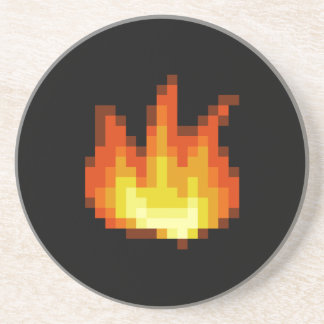 Posavasos De Arenisca Fuego de Pixeled de 8 pedazos