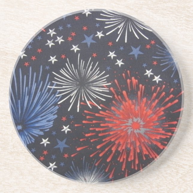 Posavasos De Arenisca Fuegos artificiales (Frente)