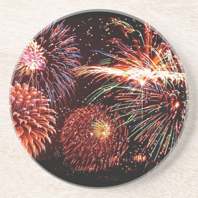 Posavasos De Arenisca Fuegos artificiales (Frente)