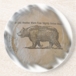 Posavasos De Arenisca Fusible roscado de borde blanco