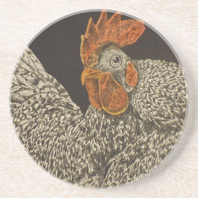 Posavasos De Arenisca gallo barrado de la roca (Frente)