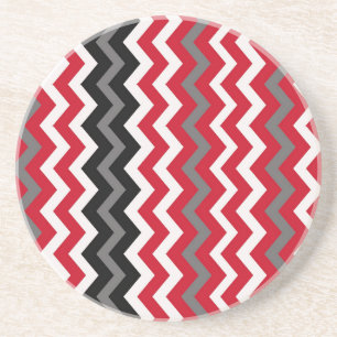 Posavasos De Arenisca Galones rojos y blancos con gris