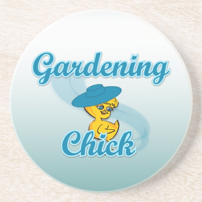 Posavasos De Arenisca Gardening Chick #3 (Frente)