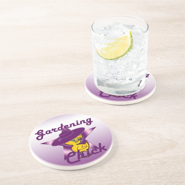 Posavasos De Arenisca Gardening Chick #9 (Lado)