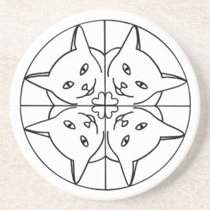 Posavasos De Arenisca Gato Lover Kaleidoscope Gatos Corazones